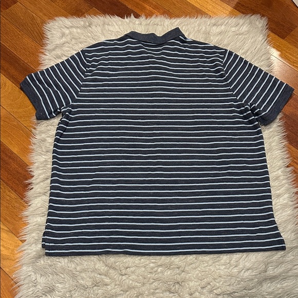 L.L. Bean Men’s Navy, White And Light Blue Striped Shirt Sleeve Polo Shirt - Picture 5 of 5